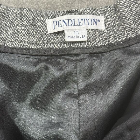 Y2K Prep Pendleton Pants Sz 10 Speckled Gray Virgin Wool Silk Trousers USA - Picture 6 of 10